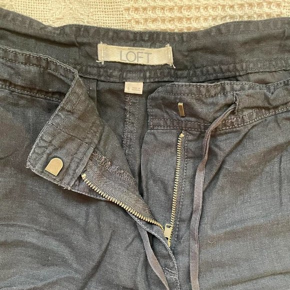 Ann Taylor LOFT black 100% linen shorts - Picture 3 of 3